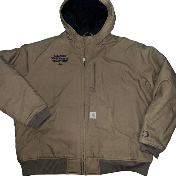 Carhartt Quick Duck quilted brown men's hooded coat men plus size 2Xl heavy coat - Picture 3 of 11